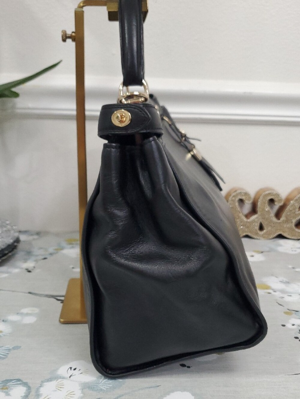 COACH Gramercy Black Leather Satchel Bag - Picture 6 of 17